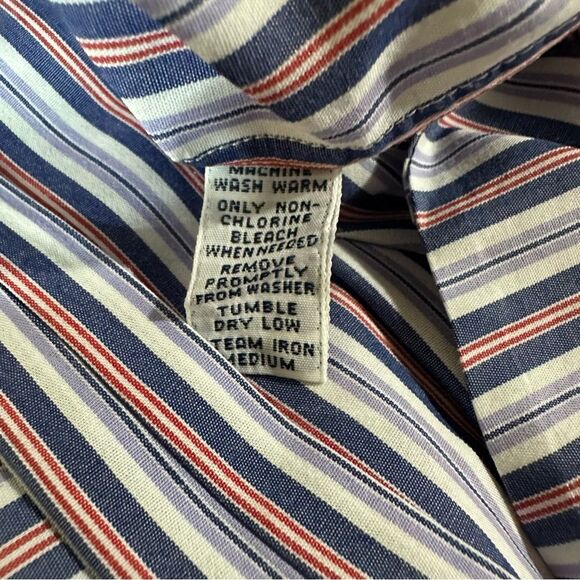 Polo Ralph Lauren Marlow Stripe Button Up Shirt 100% Cotton Blue Red Men’s M - Picture 6 of 7